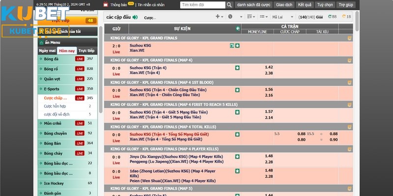 Thể thao điện tử là loại hình cá cược thể thao hấp dẫn trên Kubet