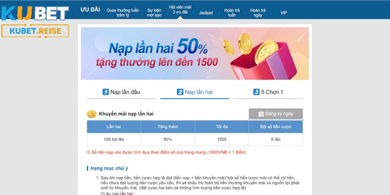 Kubet cung cấp nhiều ưu đãi hấp dẫn cho thành viên lâu năm